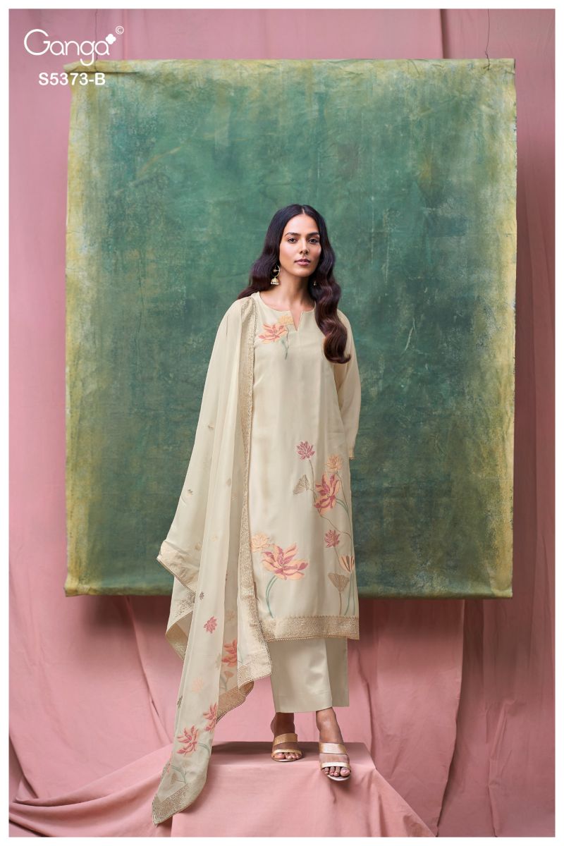 Ganga Gineva 5373 Viscose Woven Silk Jacquard Work Salwar Kameez — Wholesale Dress Material, Ganga wholesale from Surat — Photo 6