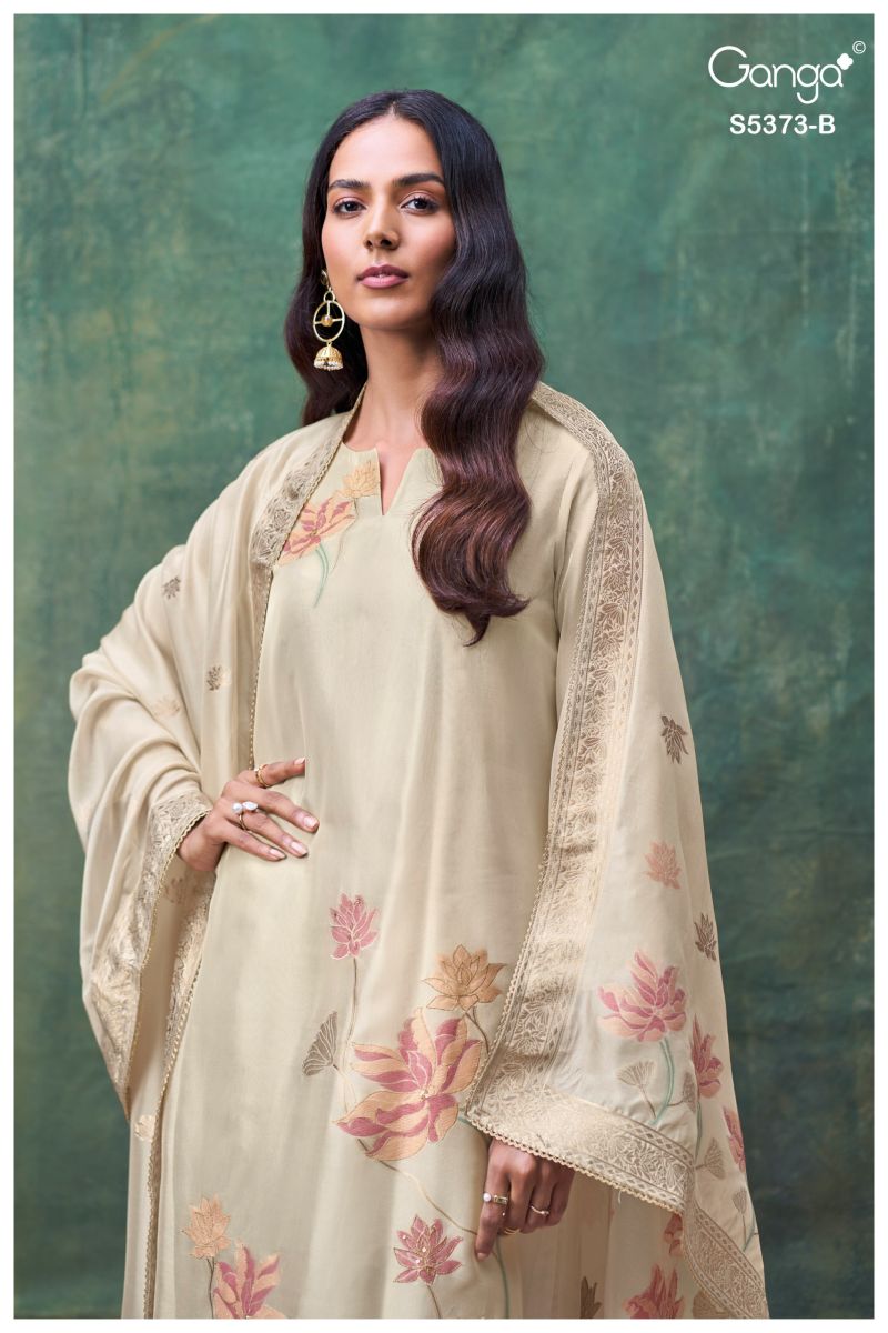 Ganga Gineva 5373 Viscose Woven Silk Jacquard Work Salwar Kameez — Wholesale Dress Material, Ganga wholesale from Surat — Photo 7