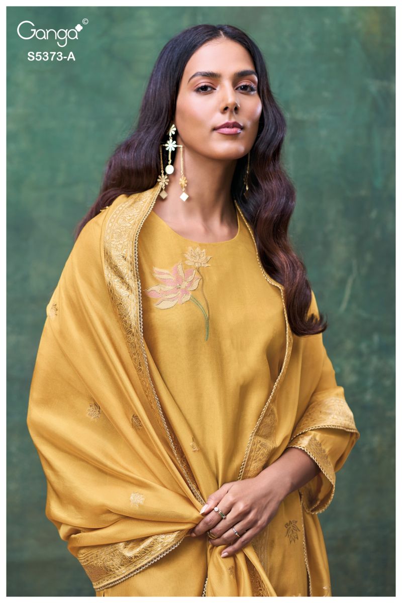 Ganga Gineva 5373 Viscose Woven Silk Jacquard Work Salwar Kameez — Wholesale Dress Material, Ganga wholesale from Surat — Photo 8