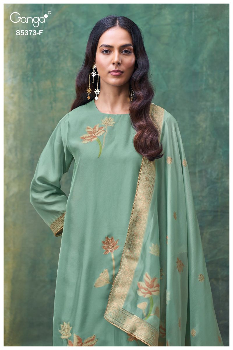 Ganga Gineva 5373 Viscose Woven Silk Jacquard Work Salwar Kameez — Wholesale Dress Material, Ganga wholesale from Surat — Photo 10