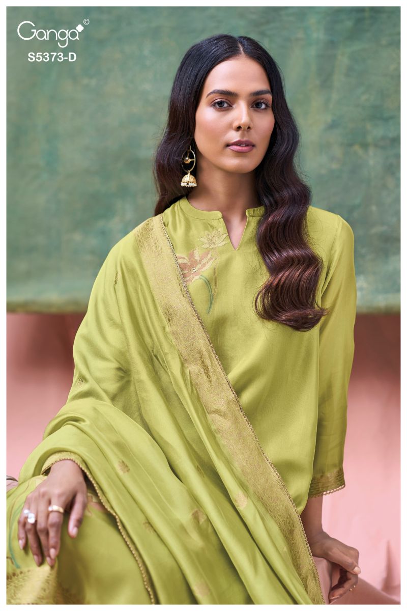 Ganga Gineva 5373 Viscose Woven Silk Jacquard Work Salwar Kameez — Wholesale Dress Material, Ganga wholesale from Surat — Photo 11