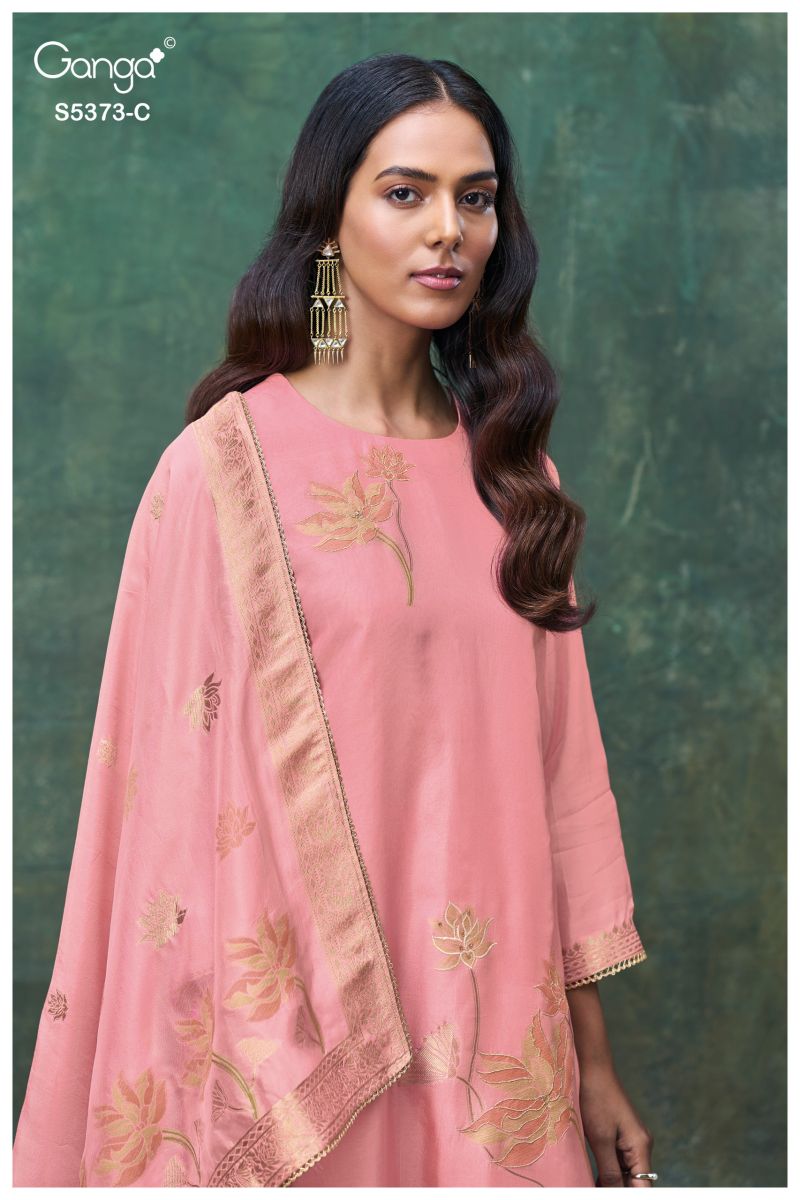 Ganga Gineva 5373 Viscose Woven Silk Jacquard Work Salwar Kameez — Wholesale Dress Material, Ganga wholesale from Surat — Photo 12