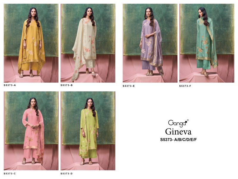 Ganga Gineva 5373 Viscose Woven Silk Jacquard Work Salwar Kameez — Wholesale Dress Material, Ganga wholesale from Surat — Photo 14