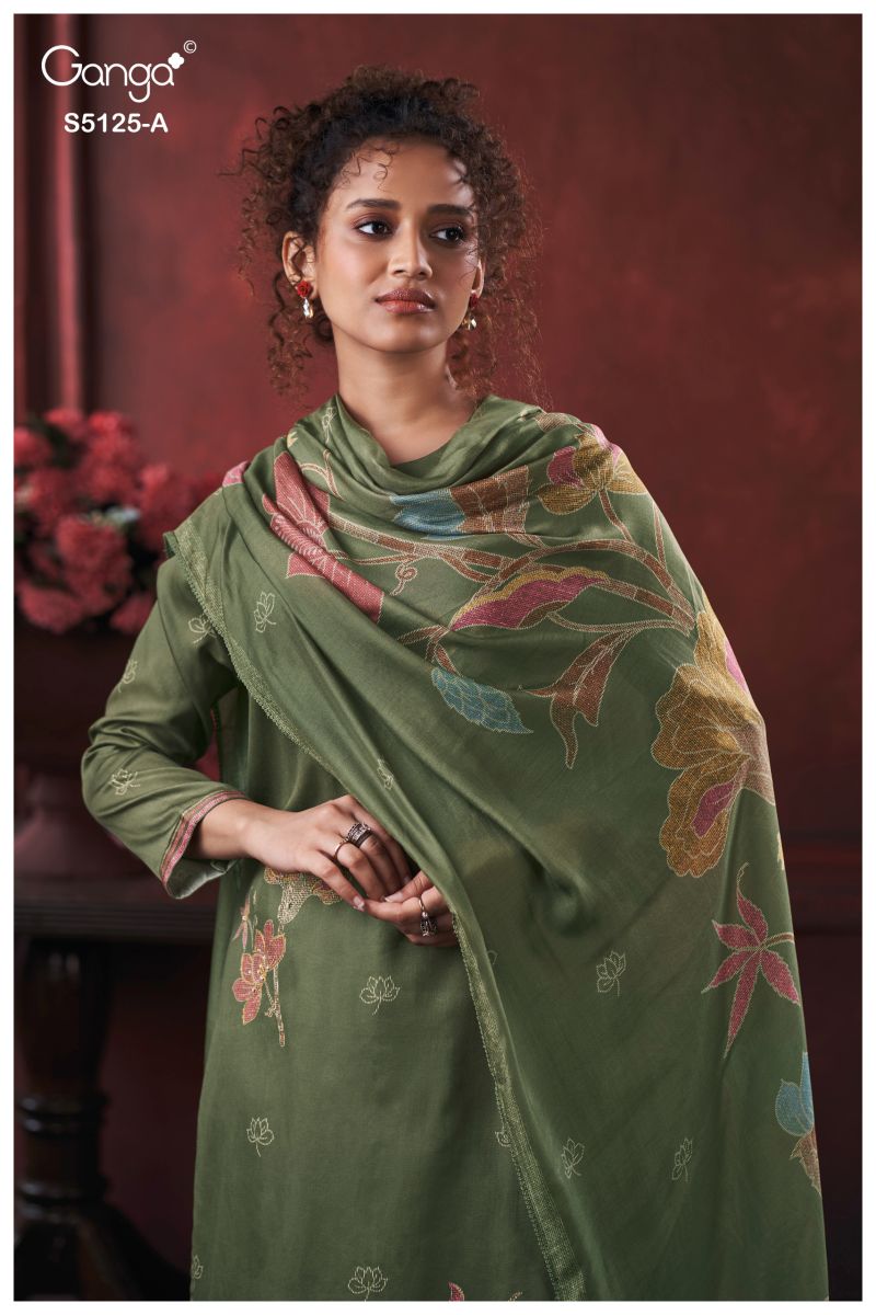 Ganga Karina 5125 Cotton Satin Print Embroidered Salwar Kameez Catalog — Designer Readymade Suits, Vardan Ethnic wholesale from Surat — view 7