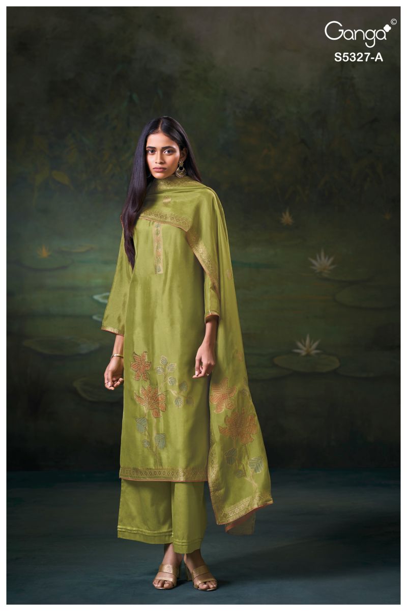 Ganga Kyoko 5327 Viscose Silk Jacquard Swarovski Work Salwar Kameez — Wholesale Dress Material, Vardan Ethnic wholesale from Surat — view 7