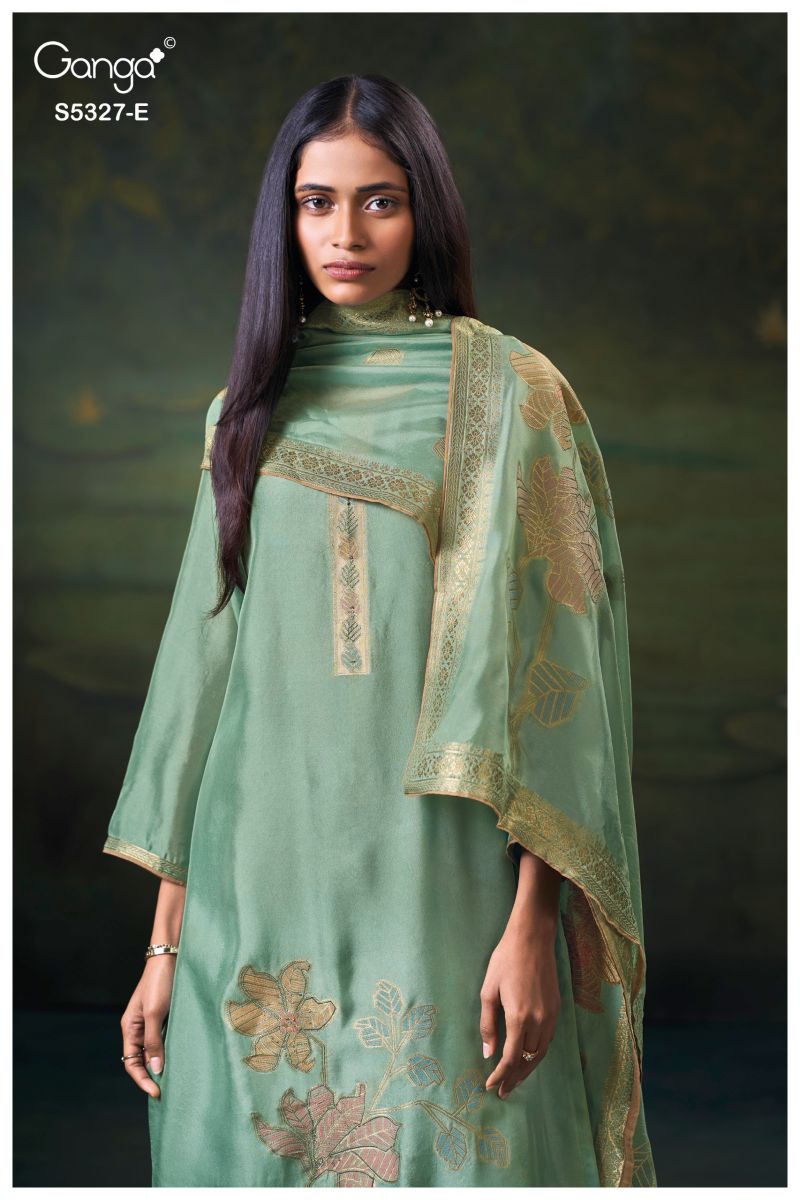 Ganga Kyoko 5327 Viscose Silk Jacquard Swarovski Work Salwar Kameez — Wholesale Dress Material, Vardan Ethnic wholesale from Surat — view 8