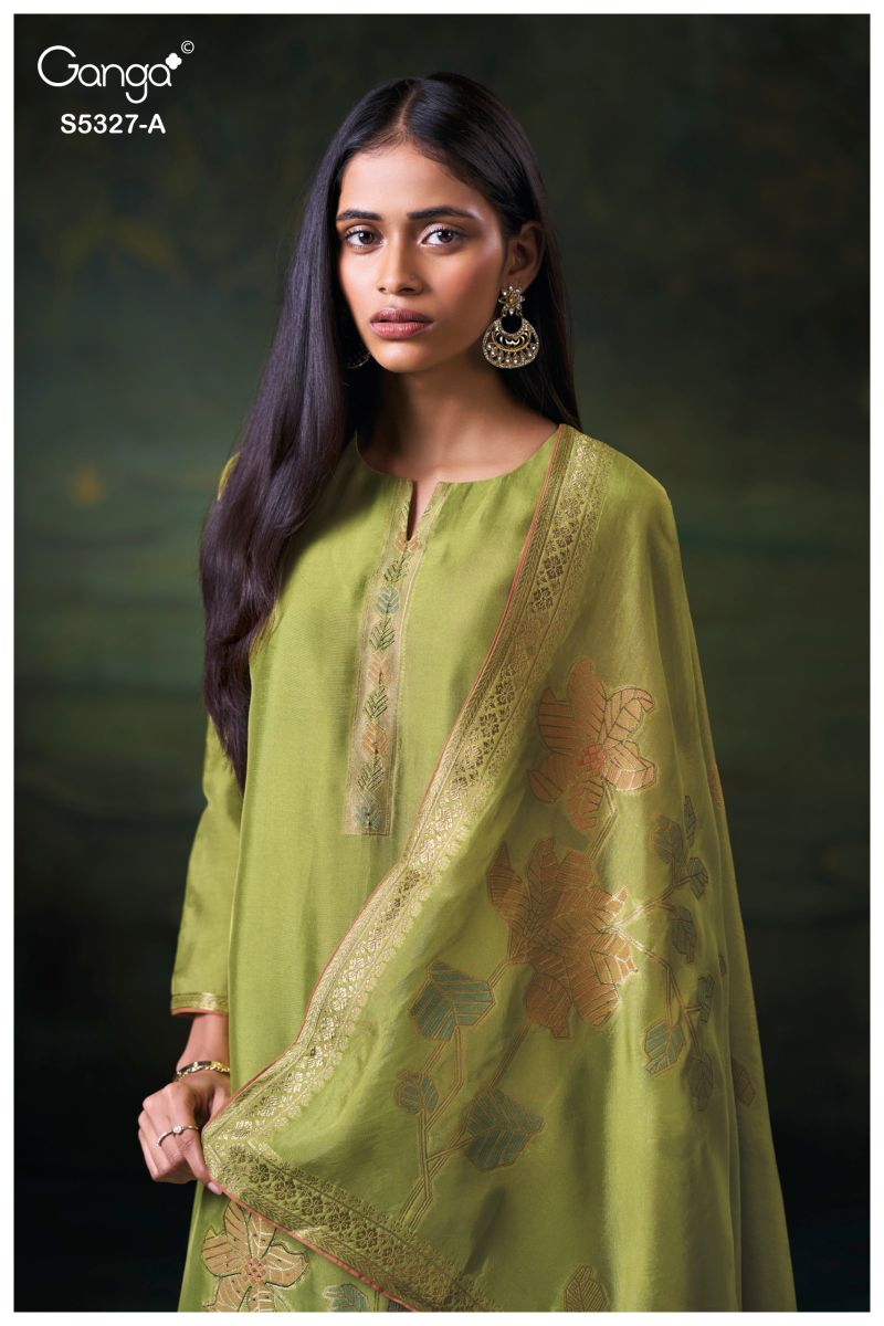 Ganga Kyoko 5327 Viscose Silk Jacquard Swarovski Work Salwar Kameez — Wholesale Dress Material, Vardan Ethnic wholesale from Surat — view 9