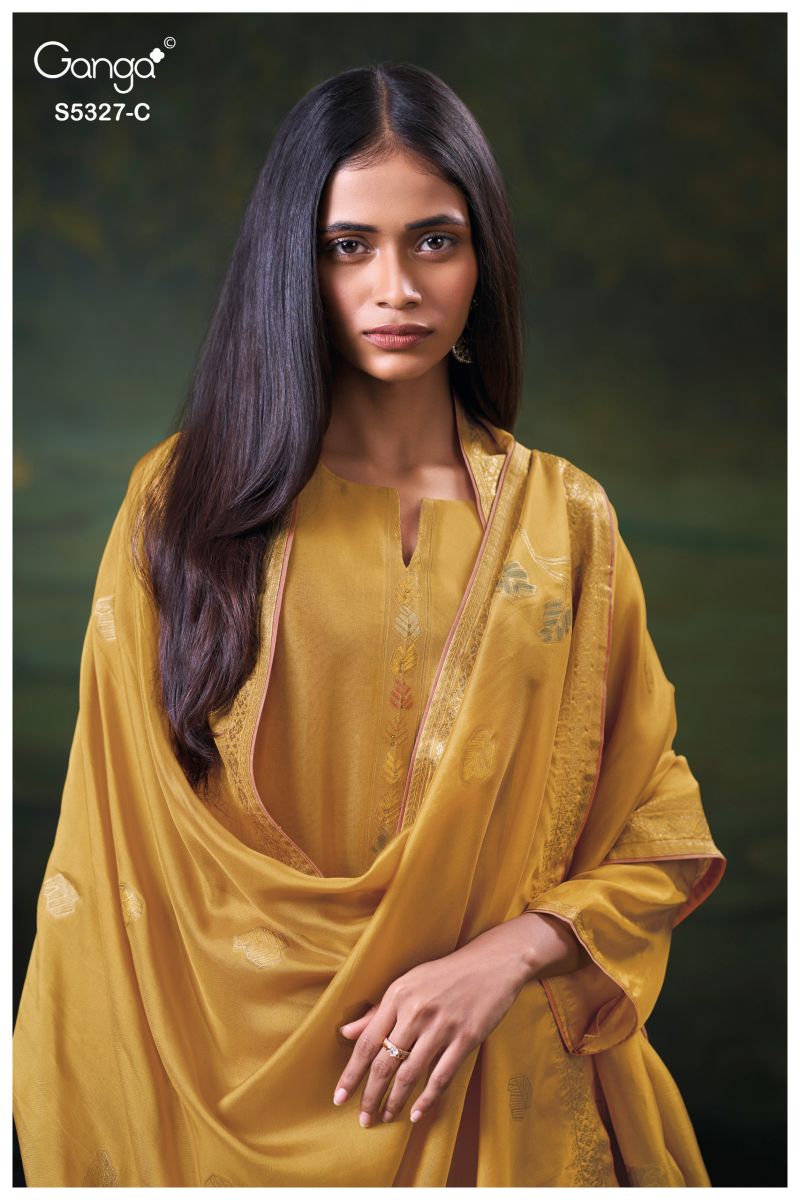 Ganga Kyoko 5327 Viscose Silk Jacquard Swarovski Work Salwar Kameez — Wholesale Dress Material, Vardan Ethnic wholesale from Surat — view 10