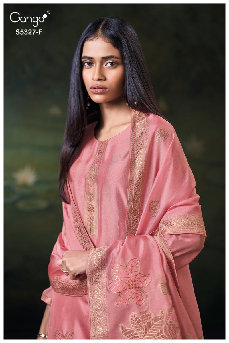 Ganga Kyoko 5327 Viscose Silk Jacquard Swarovski Work Salwar Kameez — Wholesale Dress Material, Vardan Ethnic wholesale from Surat — view 11