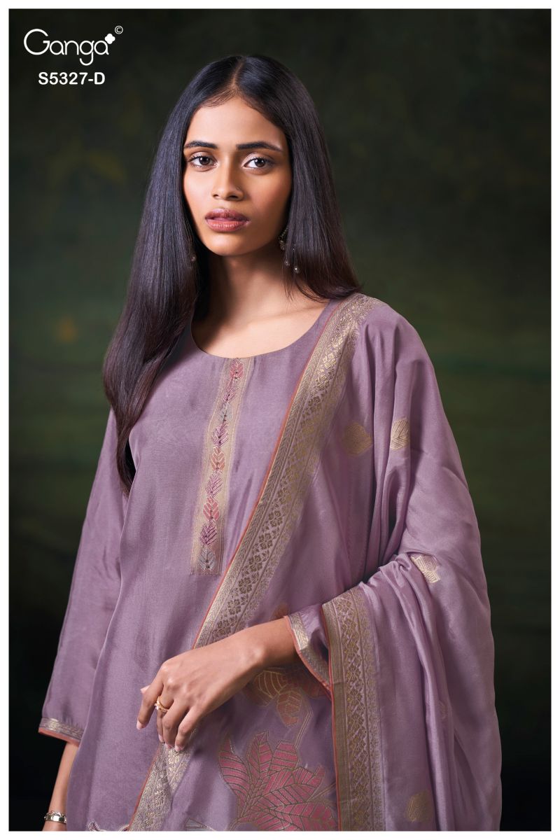 Ganga Kyoko 5327 Viscose Silk Jacquard Swarovski Work Salwar Kameez — Wholesale Dress Material, Vardan Ethnic wholesale from Surat — view 12