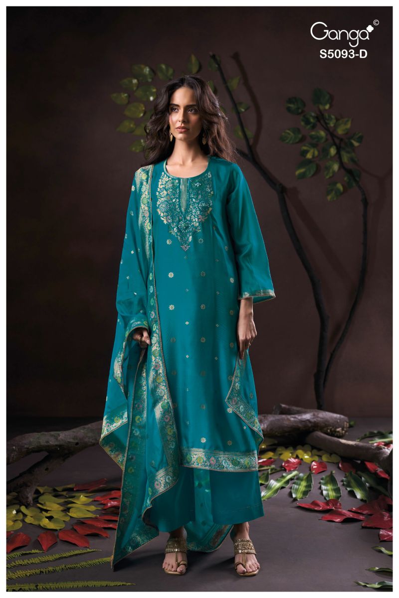 Ganga Veya 5093 Viscose Woven Silk Jacquard Work Salwar Kameez — Wholesale Dress Material, Ganga wholesale from Surat — Photo 3
