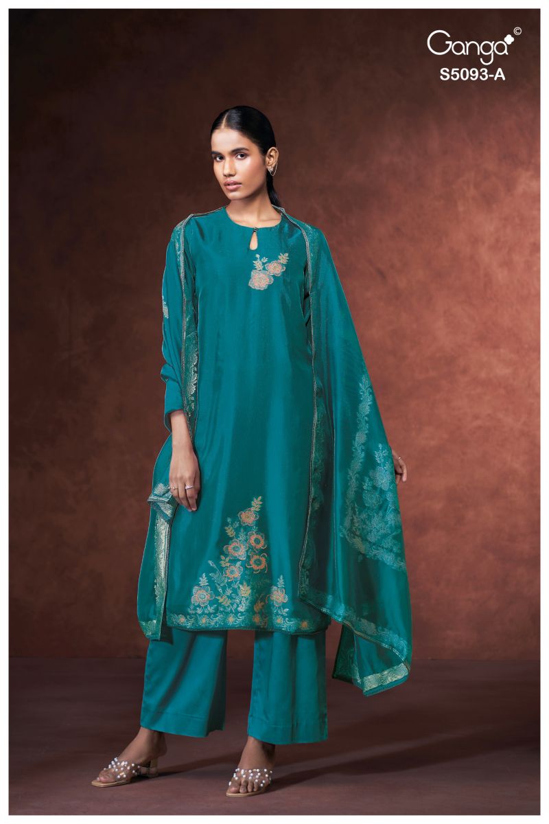 Ganga Veya 5093 Viscose Woven Silk Jacquard Work Salwar Kameez — Wholesale Dress Material, Ganga wholesale from Surat — Photo 4
