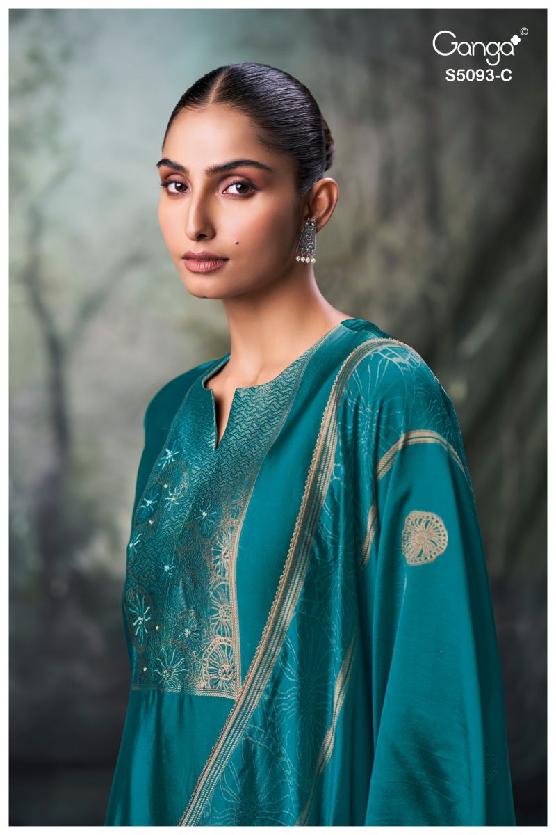 Ganga Veya 5093 Viscose Woven Silk Jacquard Work Salwar Kameez — Wholesale Dress Material, Ganga wholesale from Surat — Photo 6