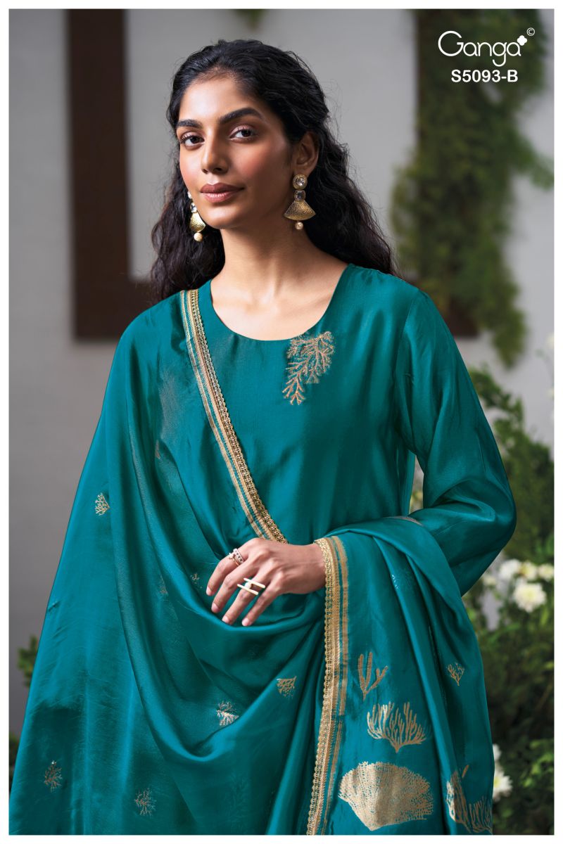 Ganga Veya 5093 Viscose Woven Silk Jacquard Work Salwar Kameez — Wholesale Dress Material, Ganga wholesale from Surat — Photo 8