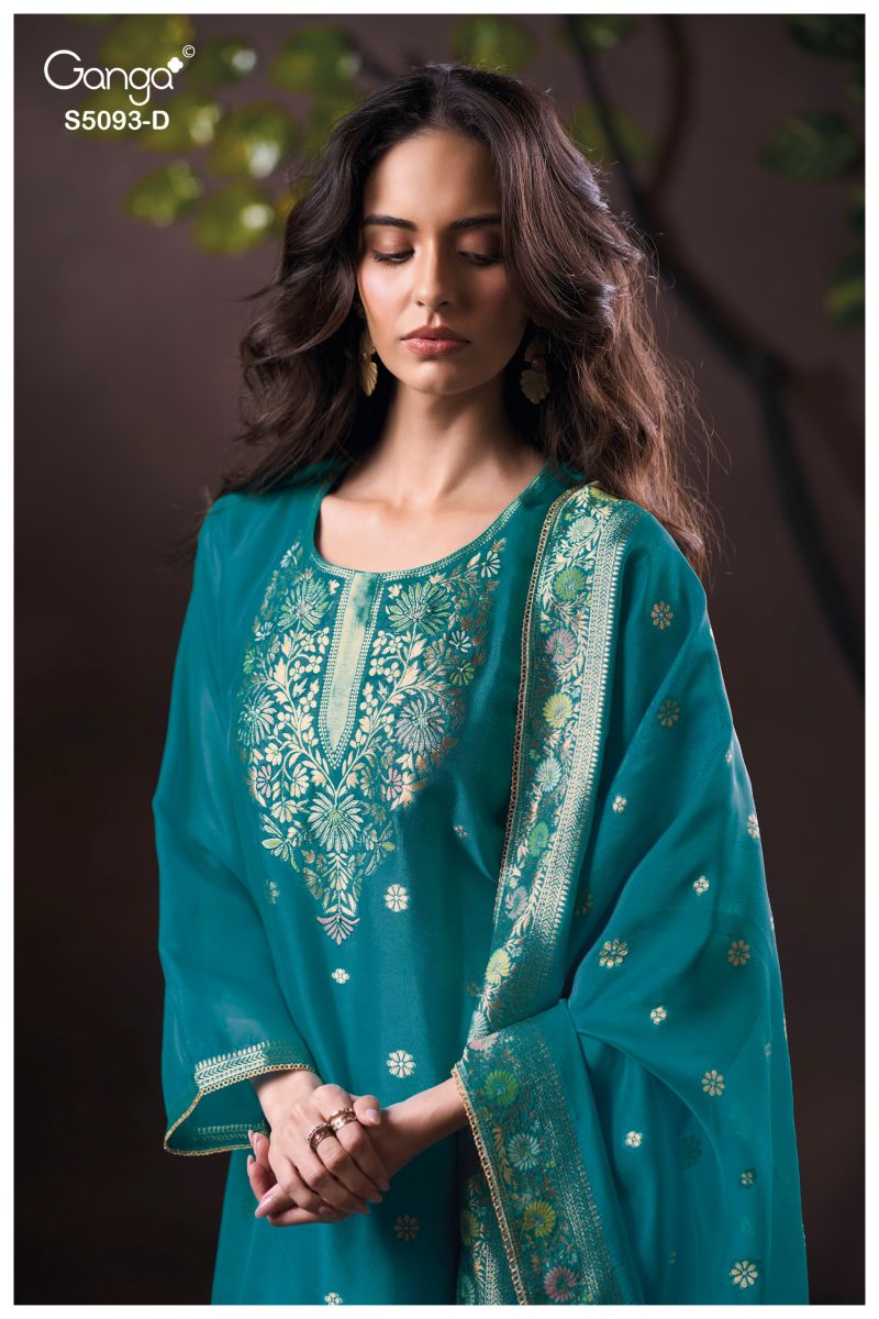 Ganga Veya 5093 Viscose Woven Silk Jacquard Work Salwar Kameez