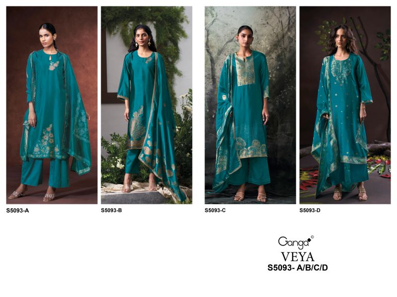 Ganga Veya 5093 Viscose Woven Silk Jacquard Work Salwar Kameez — Wholesale Dress Material, Ganga wholesale from Surat — Photo 10