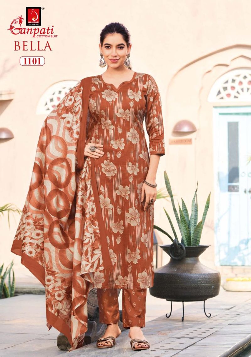 Ganpati Bella Vol 11 Cotton Printed Dress Material Catalog — Cotton Dress Material, Ganpati Cotton Suit wholesale from Surat — Photo 6