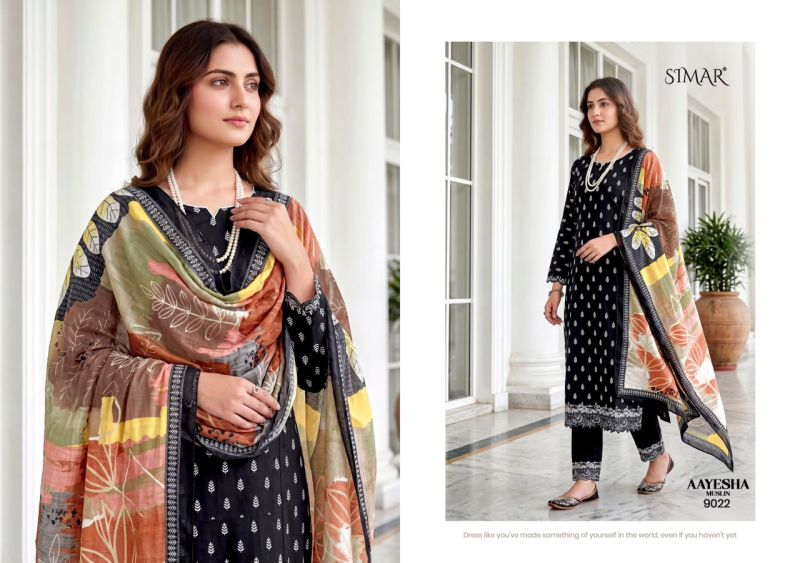 Glossy Simar Aayesha Viscose Muslin Digital Print Embroidered Salwar Kameez — Wholesale Dress Material wholesale from Surat — view 4
