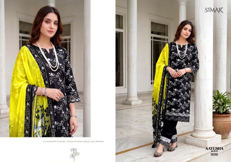 Glossy Simar Aayesha Viscose Muslin Digital Print Embroidered Salwar Kameez — Wholesale Dress Material wholesale from Surat — view 6