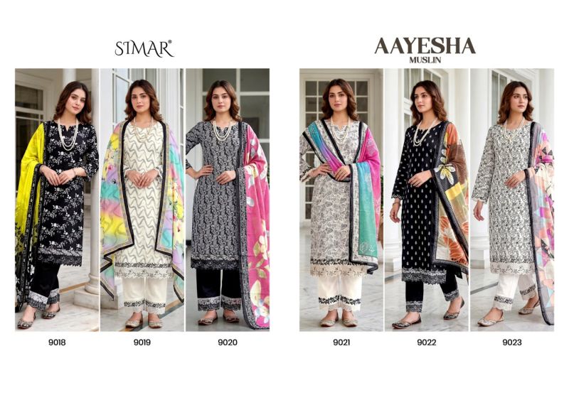 Glossy Simar Aayesha Viscose Muslin Digital Print Embroidered Salwar Kameez — Wholesale Dress Material wholesale from Surat — view 8