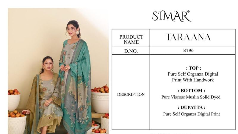 Glossy Simar Taraana Organza Digital Print Hand Work Salwar Kameez — Wholesale Readymade Suit, Vardan Ethnic wholesale from Surat — view 5