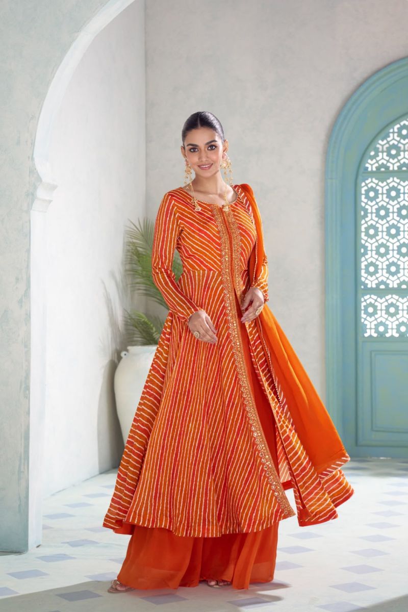Gulkayra Vanilla Chinon Digital Print Embroidered Top Bottom Dupatta Catalog