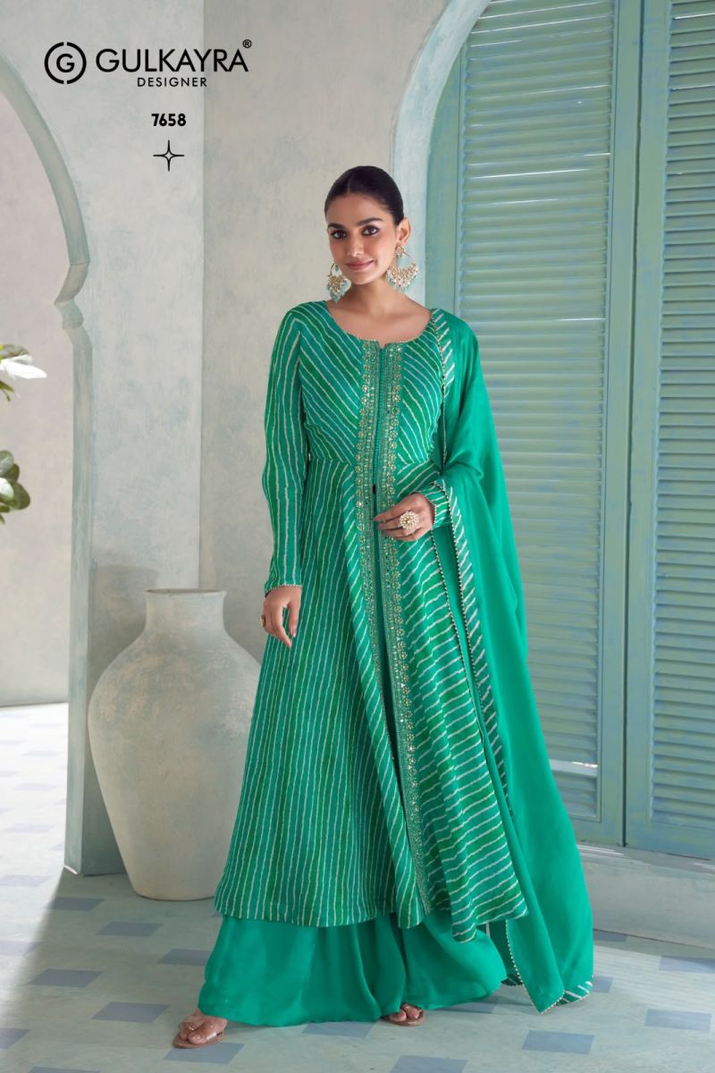 Gulkayra Vanilla Chinon Digital Print Embroidered Top Bottom Dupatta Catalog — Wholesale Kurtis, Vardan Ethnic wholesale from Surat — view 2