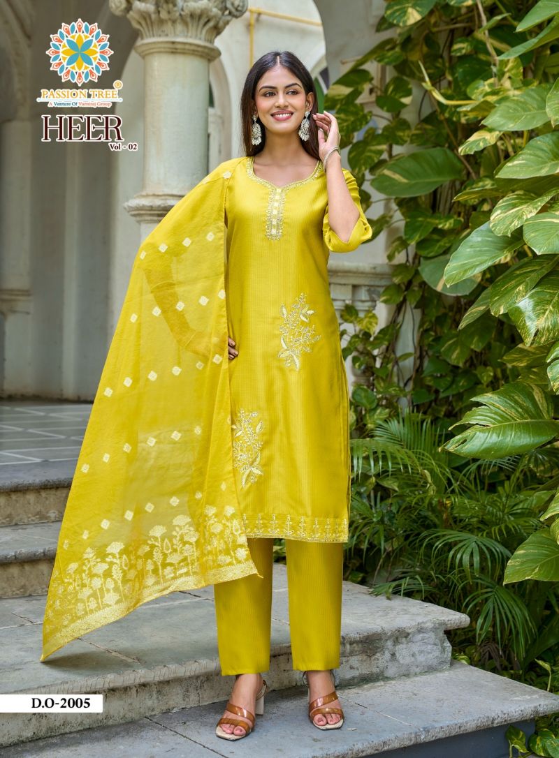 Heer Vol 2 By Passion Tree Barlin With Embroidery Kurti With Bottom Dupatta Set — Wholesale Readymade Suit, HEER wholesale from Surat — view 2