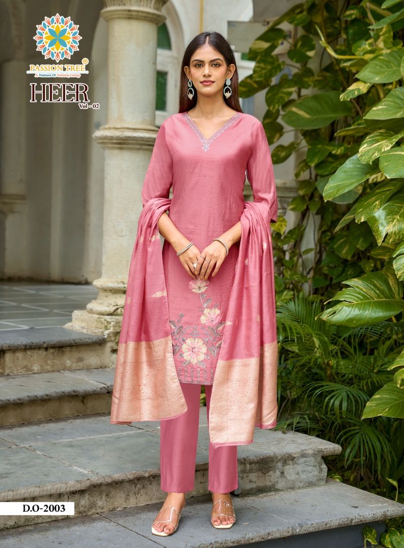Heer Vol 2 By Passion Tree Barlin With Embroidery Kurti With Bottom Dupatta Set — Wholesale Readymade Suit, HEER wholesale from Surat — view 7