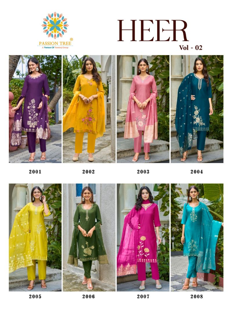 Heer Vol 2 By Passion Tree Barlin With Embroidery Kurti With Bottom Dupatta Set — Wholesale Readymade Suit, HEER wholesale from Surat — view 10