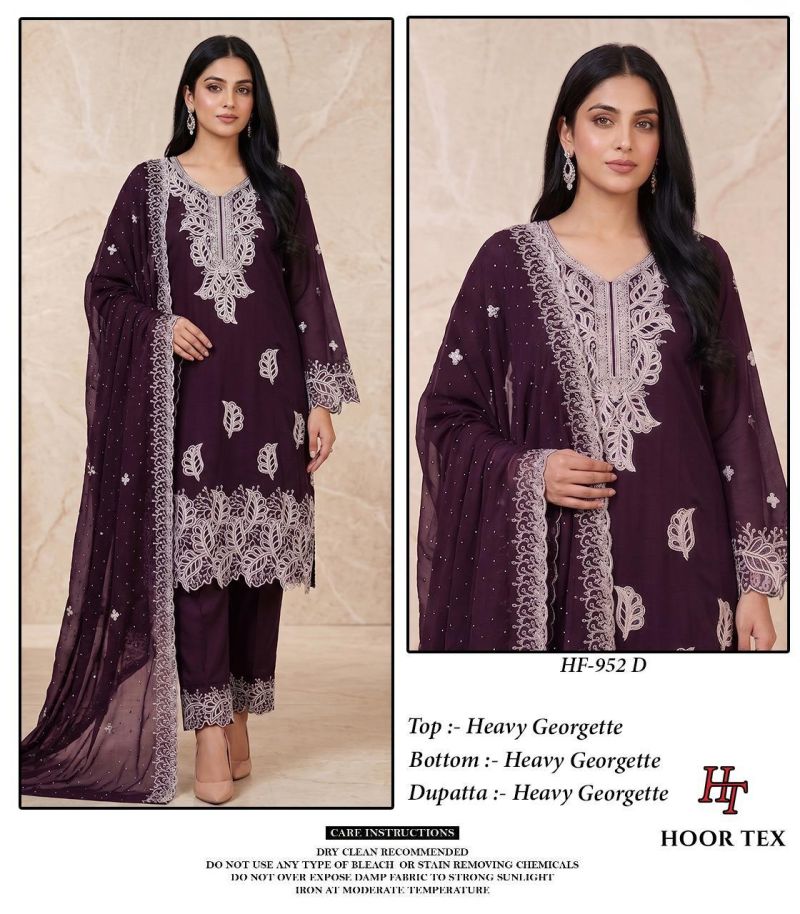 Hoor Tex 925 A To D Georgette Embroidered Salwar Kameeez Collection — Wholesale Kurtis, hoor Tex wholesale from Surat - Gallery Image 4