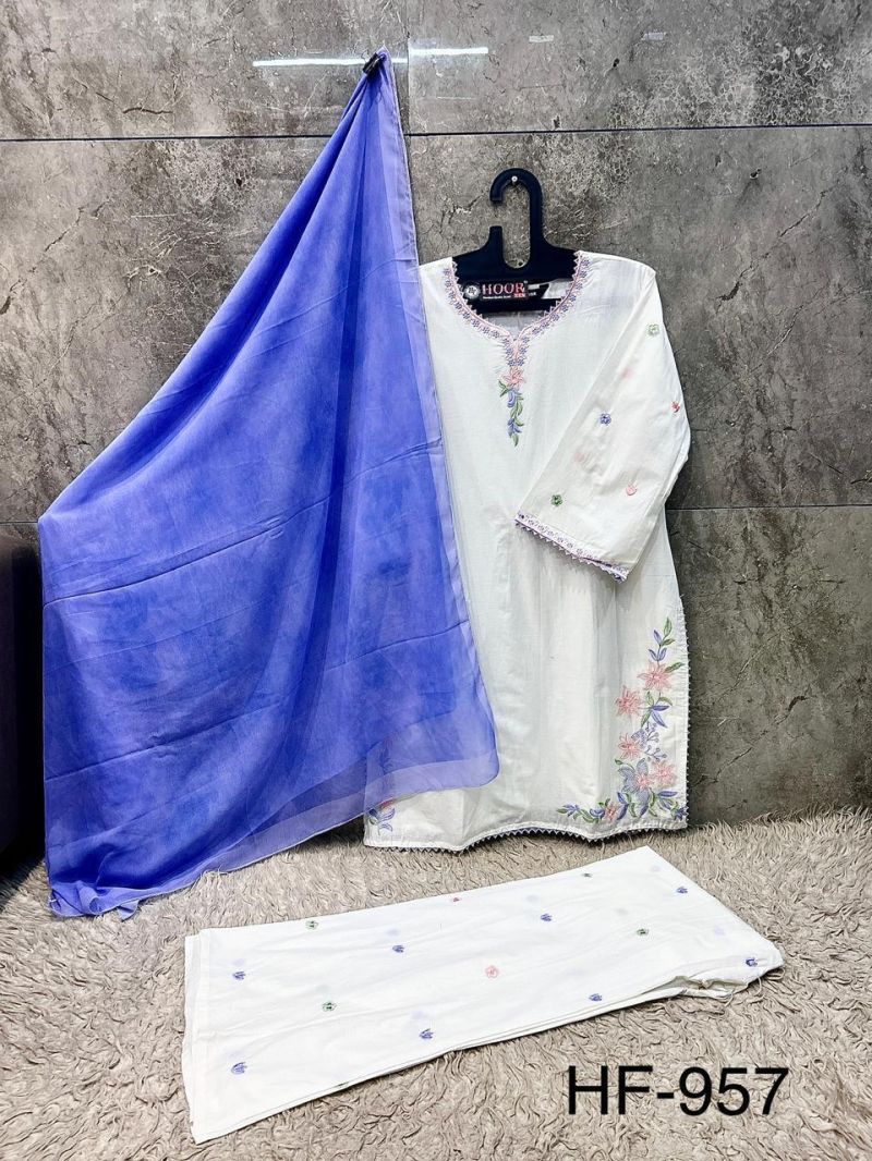 Hoor Tex 957 A And B Cotton Embroidered Salwar Kameez Catalog — Wholesale Pakistani Suits, hoor Tex wholesale from Surat — Photo 5