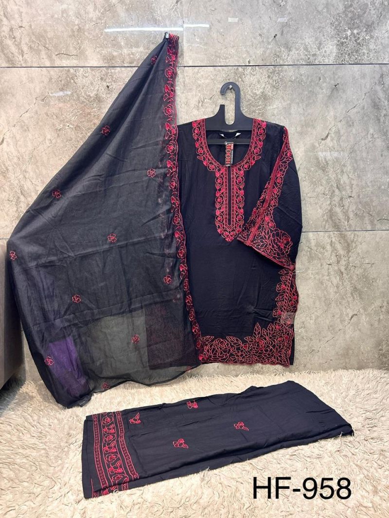 Hoor Tex 958 A To D Heavy Rayon Embroidered Pakistani Salwar Kameez — Wholesale Pakistani Suits, Vardan Ethnic wholesale from Surat - Gallery Image 7