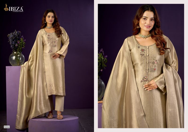 Ibiza Basma Ziraf Silk Jacquard Handwork Salwar Kameez Catalog