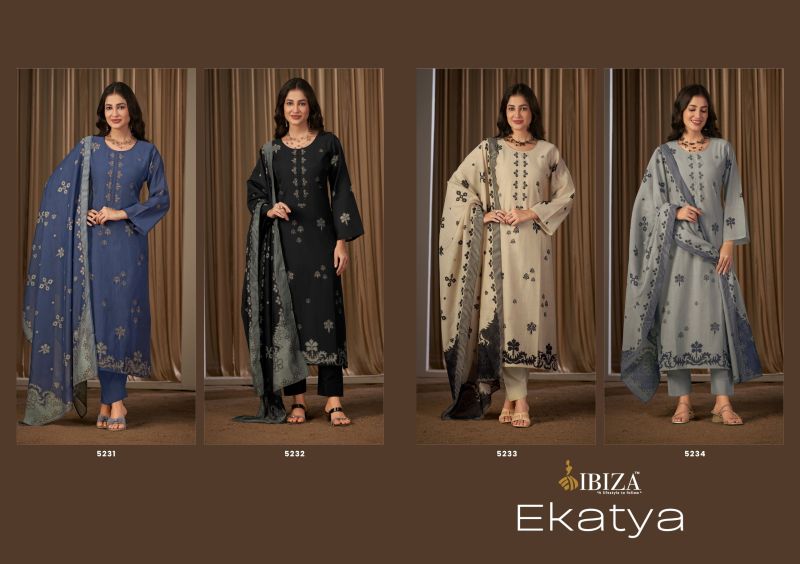 Ibiza Ekatya Muslin Digital Print With Embroidery Salwar Kameez — Wholesale Dress Material wholesale from Surat — view 5