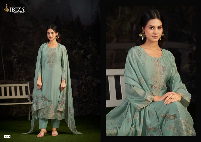 Ibiza Ishara Banglory Silk Jacquard Designer Salwar Kameez — Wholesale Dress Material, Vardan Ethnic wholesale from Surat — view 2