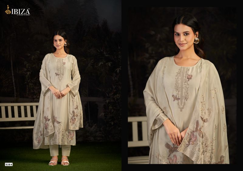 Ibiza Ishara Banglory Silk Jacquard Designer Salwar Kameez — Wholesale Dress Material, Vardan Ethnic wholesale from Surat — view 4