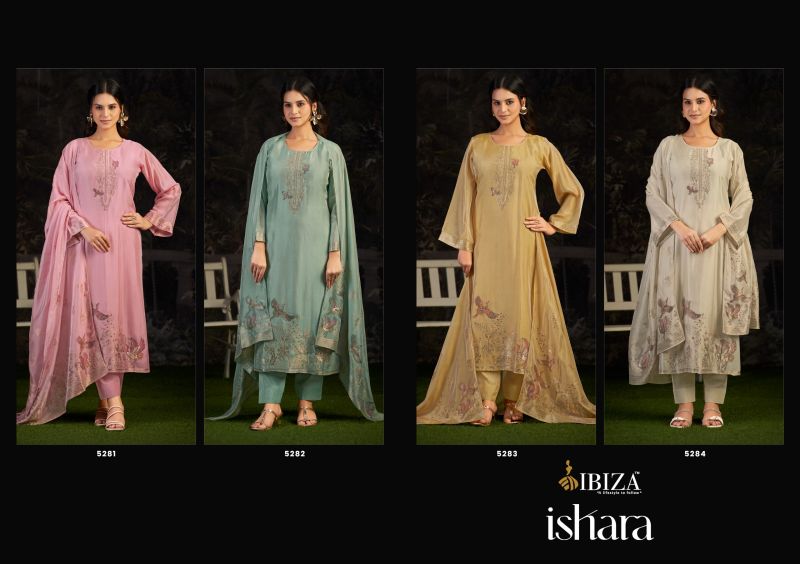 Ibiza Ishara Banglory Silk Jacquard Designer Salwar Kameez — Wholesale Dress Material, Vardan Ethnic wholesale from Surat — view 5