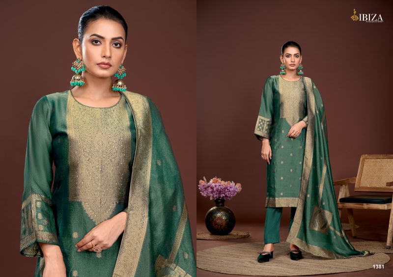 Ibiza Parthi Banglory Silk Jacquard Designer Salwar Kameez — Wholesale Dress Material, Vardan Ethnic wholesale from Surat — view 2