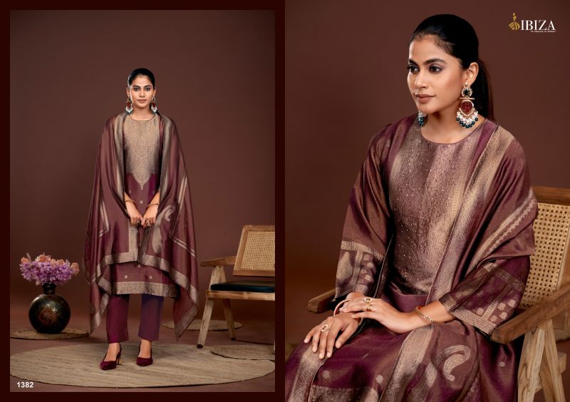 Ibiza Parthi Banglory Silk Jacquard Designer Salwar Kameez — Wholesale Dress Material, Vardan Ethnic wholesale from Surat — view 4
