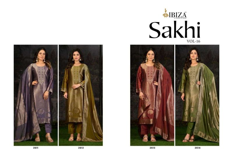 Ibiza Sakhi Vol 16 Pure Banglory Silk Jacquard Salwar Kameez — Wholesale Dress Material wholesale from Surat - Gallery Image 5