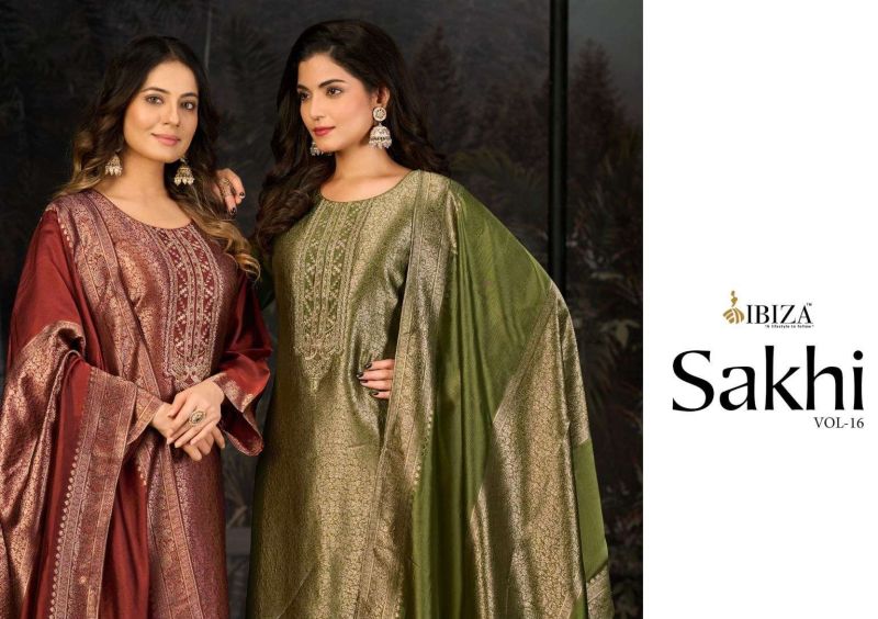 Ibiza Sakhi Vol 16 Pure Banglory Silk Jacquard Salwar Kameez — Wholesale Dress Material wholesale from Surat — view 6