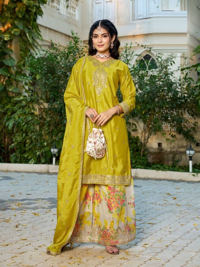 Indri 1127 To 1130 Blooming Chinon Sequence Embroidered Salwar Kameez — Wholesale Readymade Suit, Vardan Ethnic wholesale from Surat — view 2