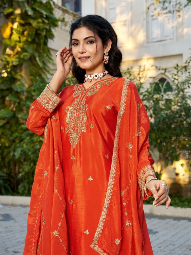Indri 1127 To 1130 Blooming Chinon Sequence Embroidered Salwar Kameez — Wholesale Readymade Suit, Vardan Ethnic wholesale from Surat — view 5