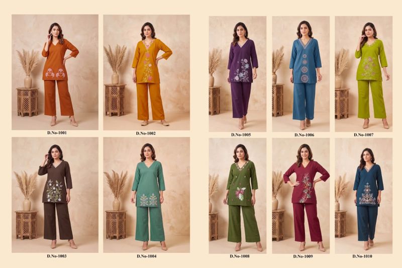 Jasmine By Diya Trends Cotton Flex Embroidered Fancy Co Ord Set Catalog — Wholesale Kurtis, Vardan Ethnic wholesale from Surat — view 11