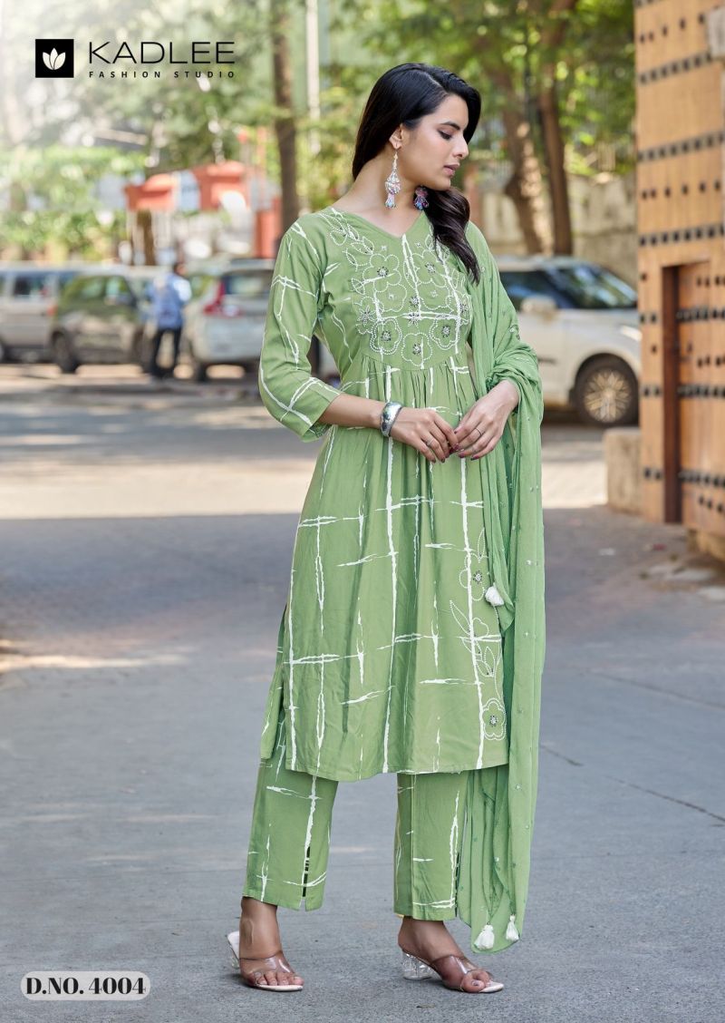 Kadlee Rimzim Rayon Printed Designer Kurti With Bottom Dupatta Catalog — Wholesale Kurtis wholesale from Surat — Photo 4