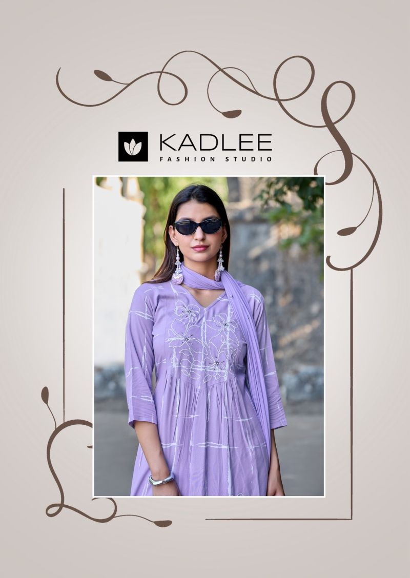 Kadlee Rimzim Rayon Printed Designer Kurti With Bottom Dupatta Catalog — Wholesale Kurtis wholesale from Surat — Photo 5