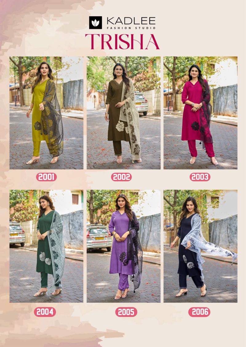 Kadlee Trisha Rayon Weaving Thread And Hand Work Kurti With Bottom Dupatta Catalog — Wholesale Kurtis, Vardan Ethnic wholesale from Surat — view 9