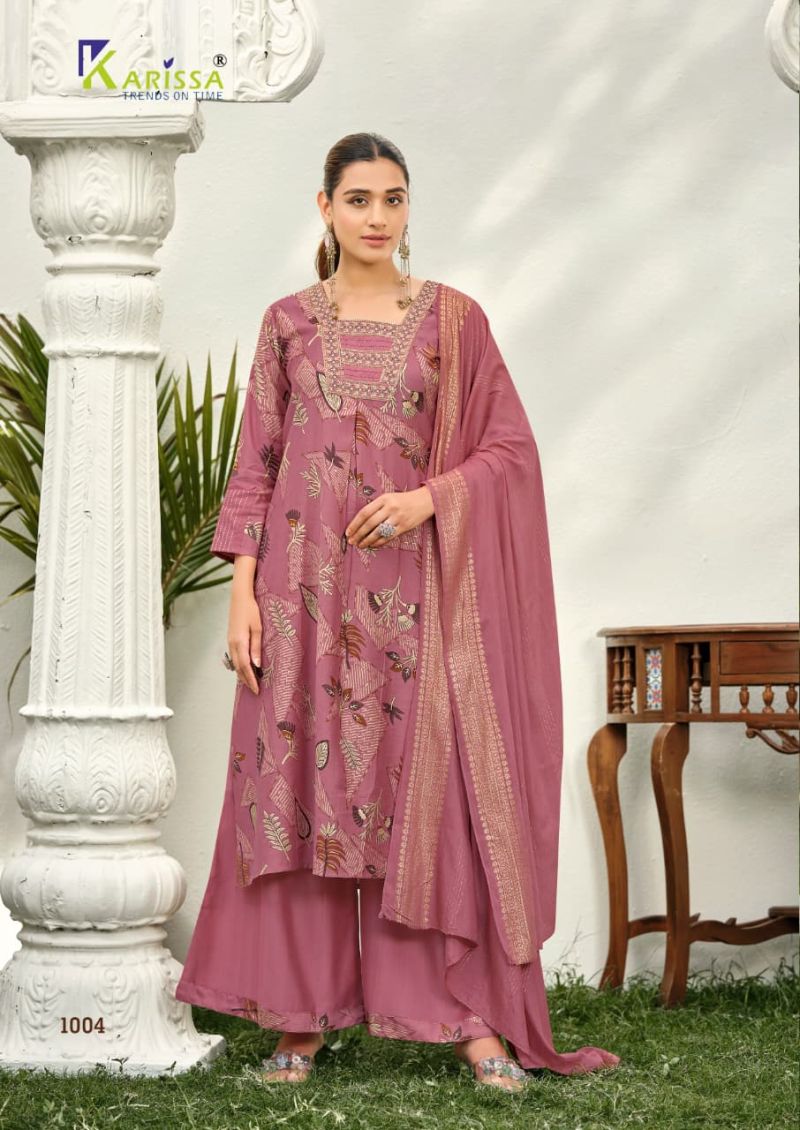 Karissa Harleen Vatican Foil Print Thread Work Kurti With Bottom Dupatta Set — Wholesale Kurtis, Karissa wholesale from Surat — Photo 2