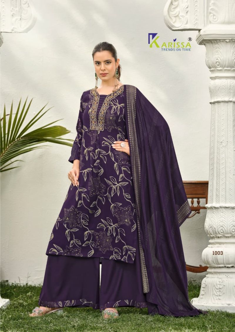Karissa Harleen Vatican Foil Print Thread Work Kurti With Bottom Dupatta Set — Wholesale Kurtis, Karissa wholesale from Surat — Photo 5